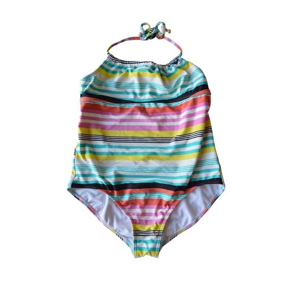 Roxy Girls Striped Open Back One Piece Swimsuit Size 16 - Picture 7 of 7